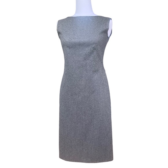 ALBERTA FERRETTI 90s Wool Sheath Dress. Crystal Beading Details. Minimalist HOT! - Picture 13 of 13